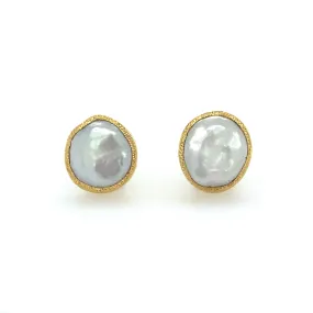 14k Baroque Pearl Post Earrings