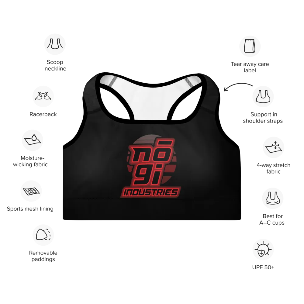 7Four BLACK Padded Sports Bra by Nogi Industries