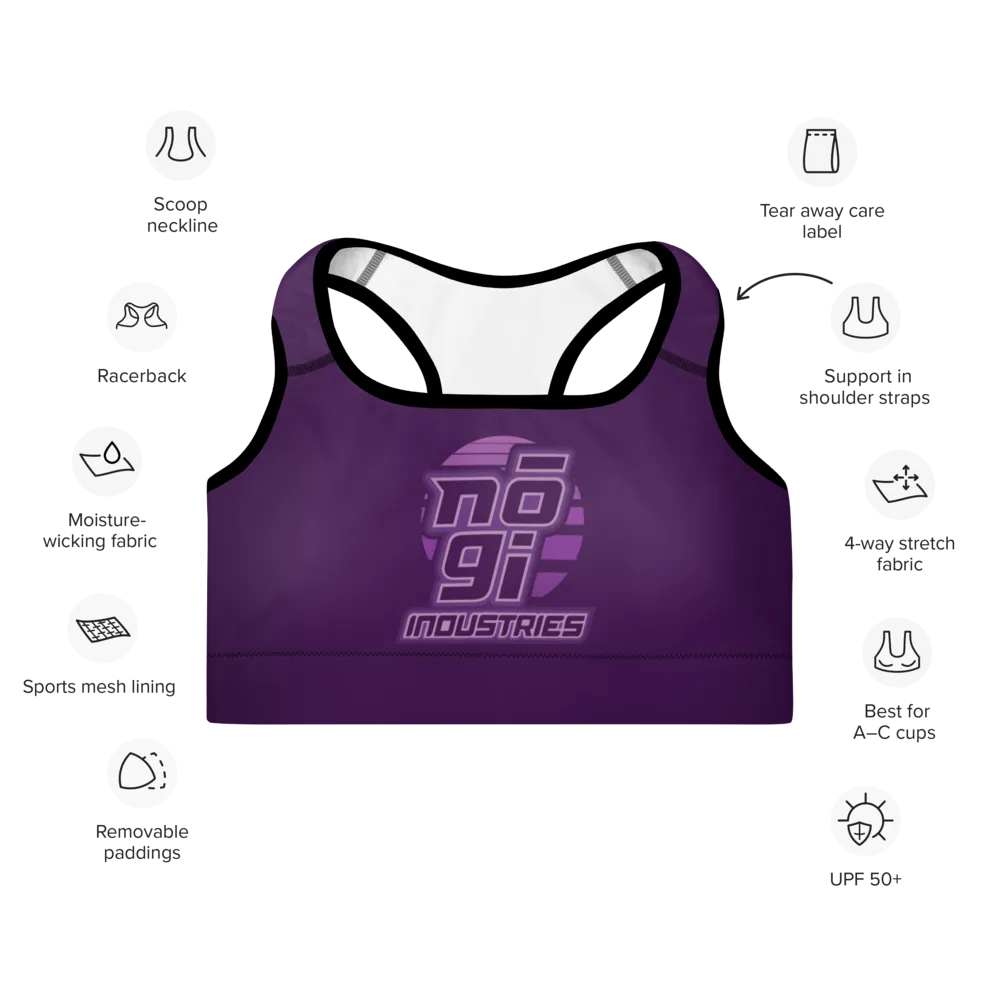 7Four PURPLE Padded Sports Bra by Nogi Industries