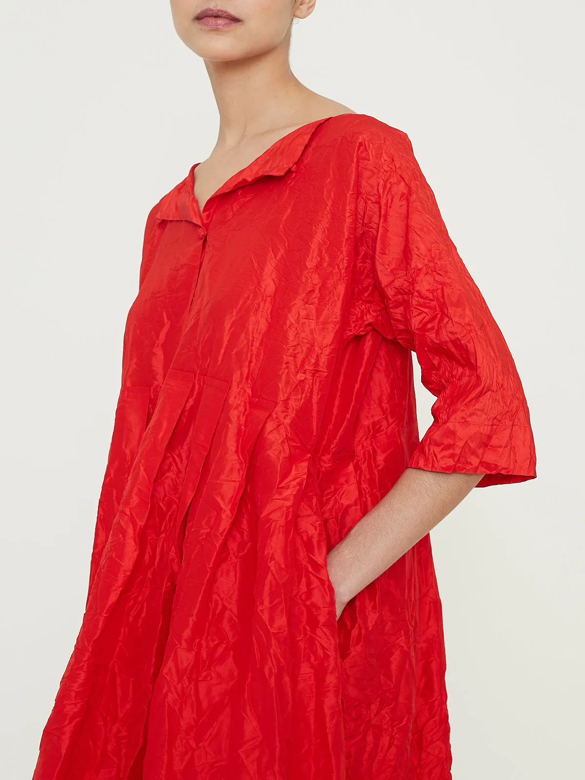 Abito Dress Operaio Nido Lavato in Fired Red