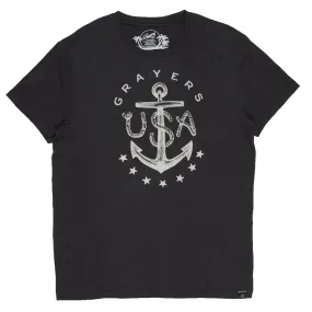 Anchor Print Tee - Forged Iron