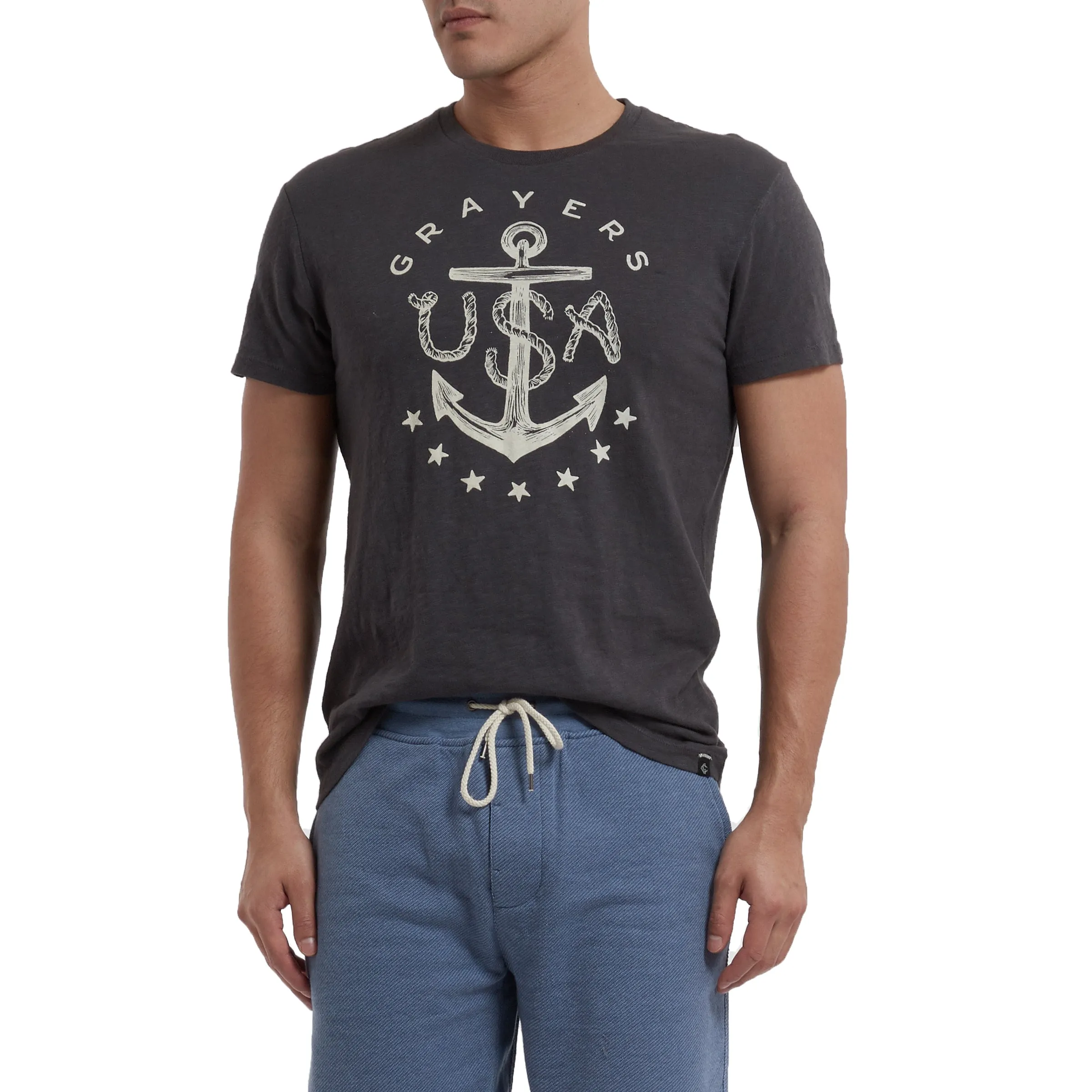 Anchor Print Tee - Forged Iron