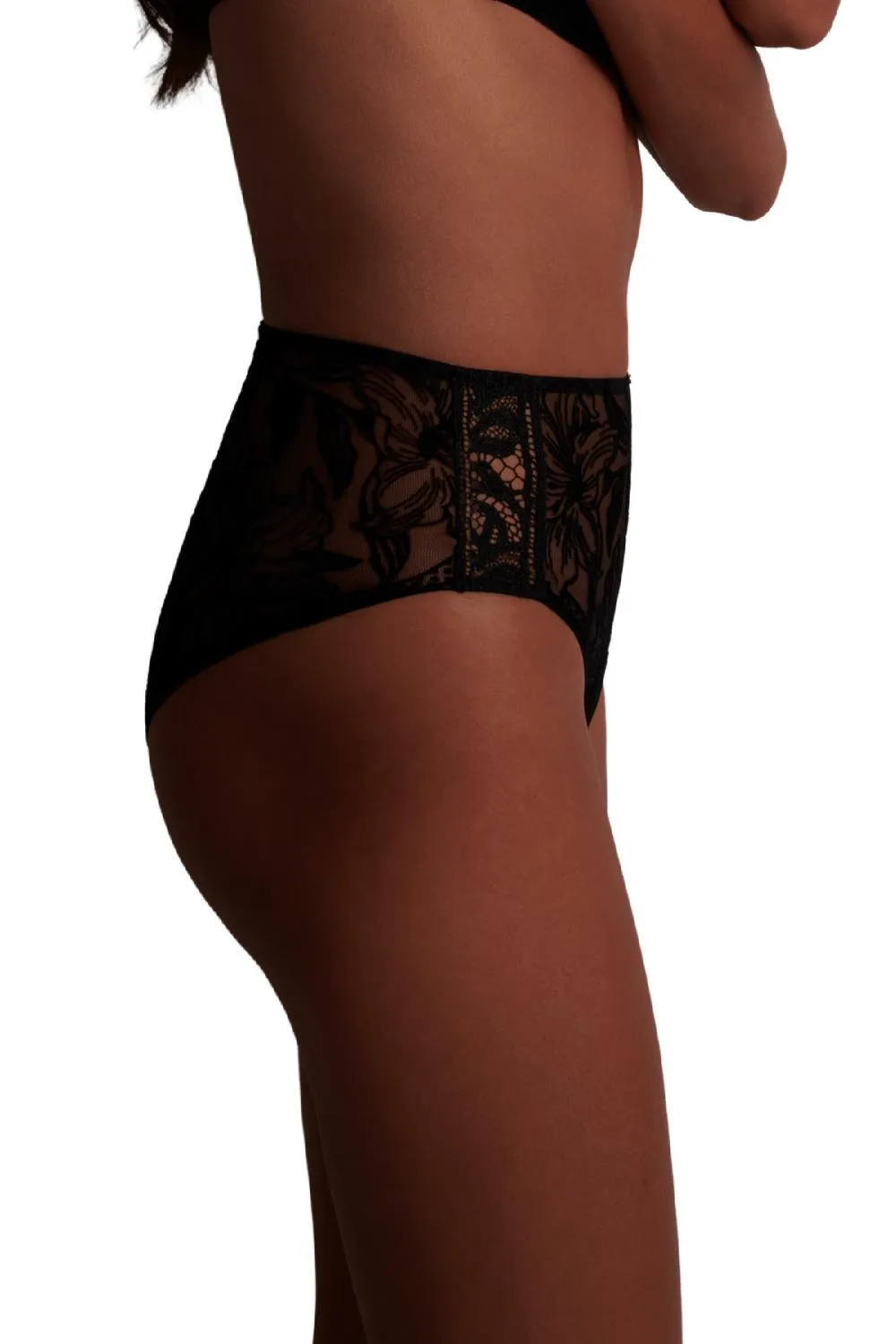 Aubade Coeur A Corps High Waisted Brief, Black (IB24)