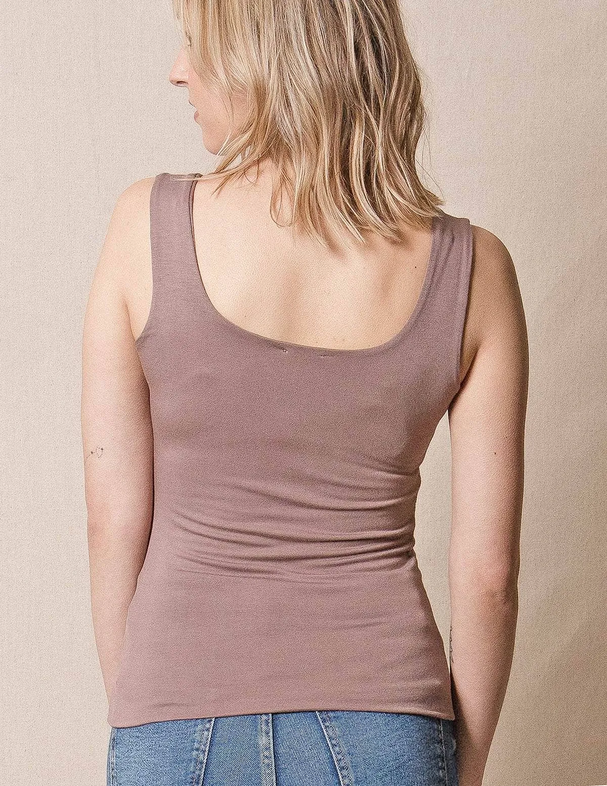 Bamboo Double Layered Tank Top - Mocha