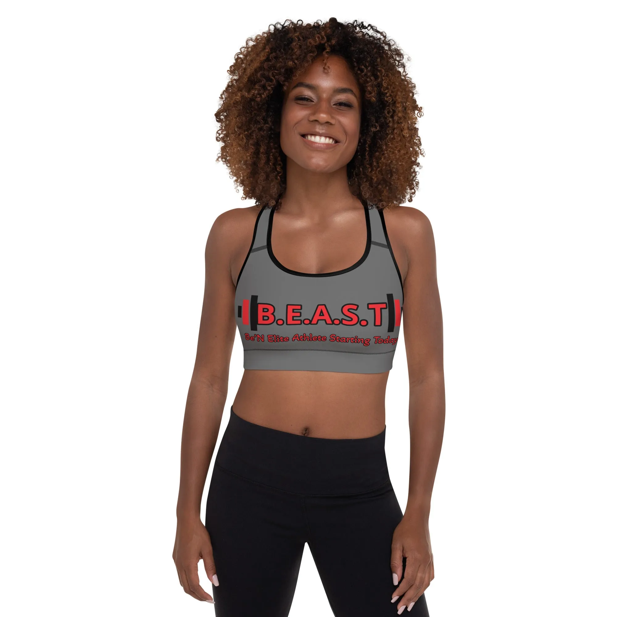 B.E.A.S.T print Padded Sports Bra