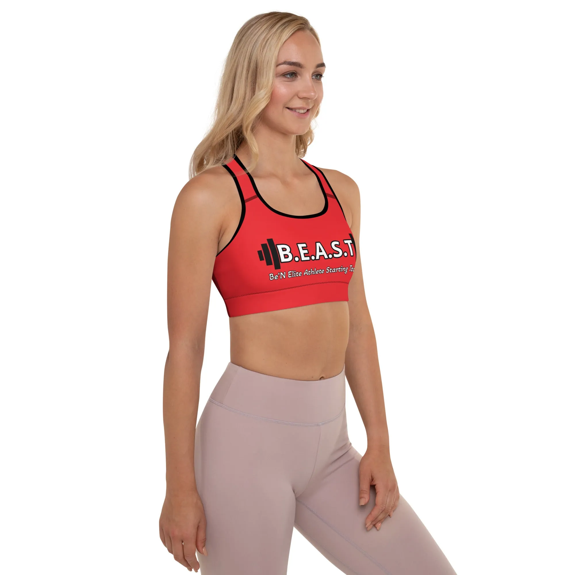 B.E.A.S.T print Padded Sports Bra