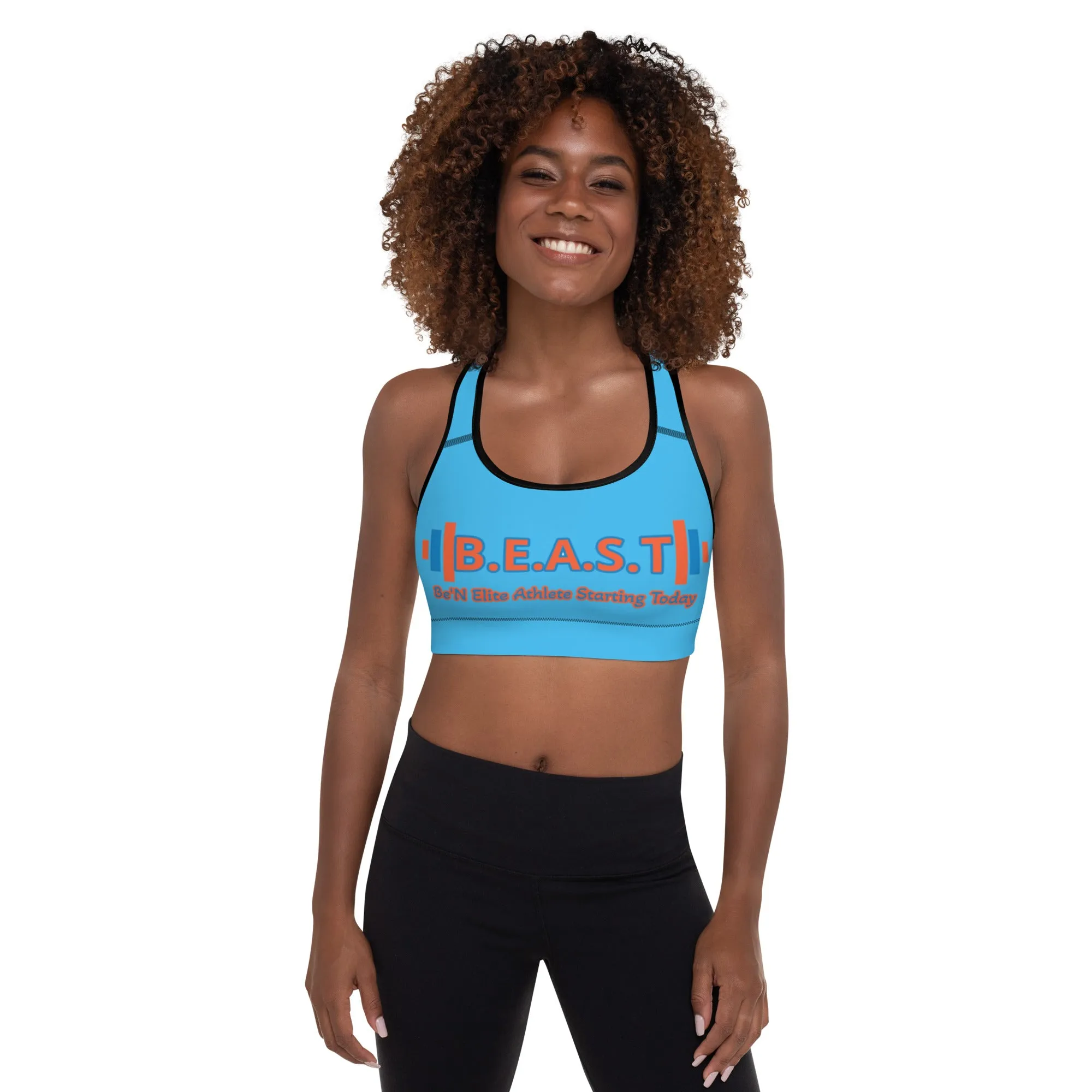 B.E.A.S.T print Padded Sports Bra