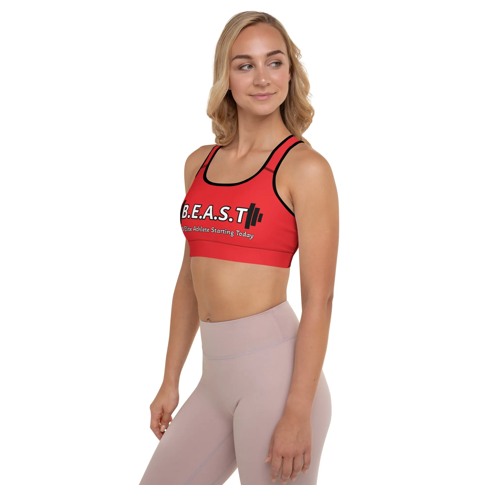 B.E.A.S.T print Padded Sports Bra