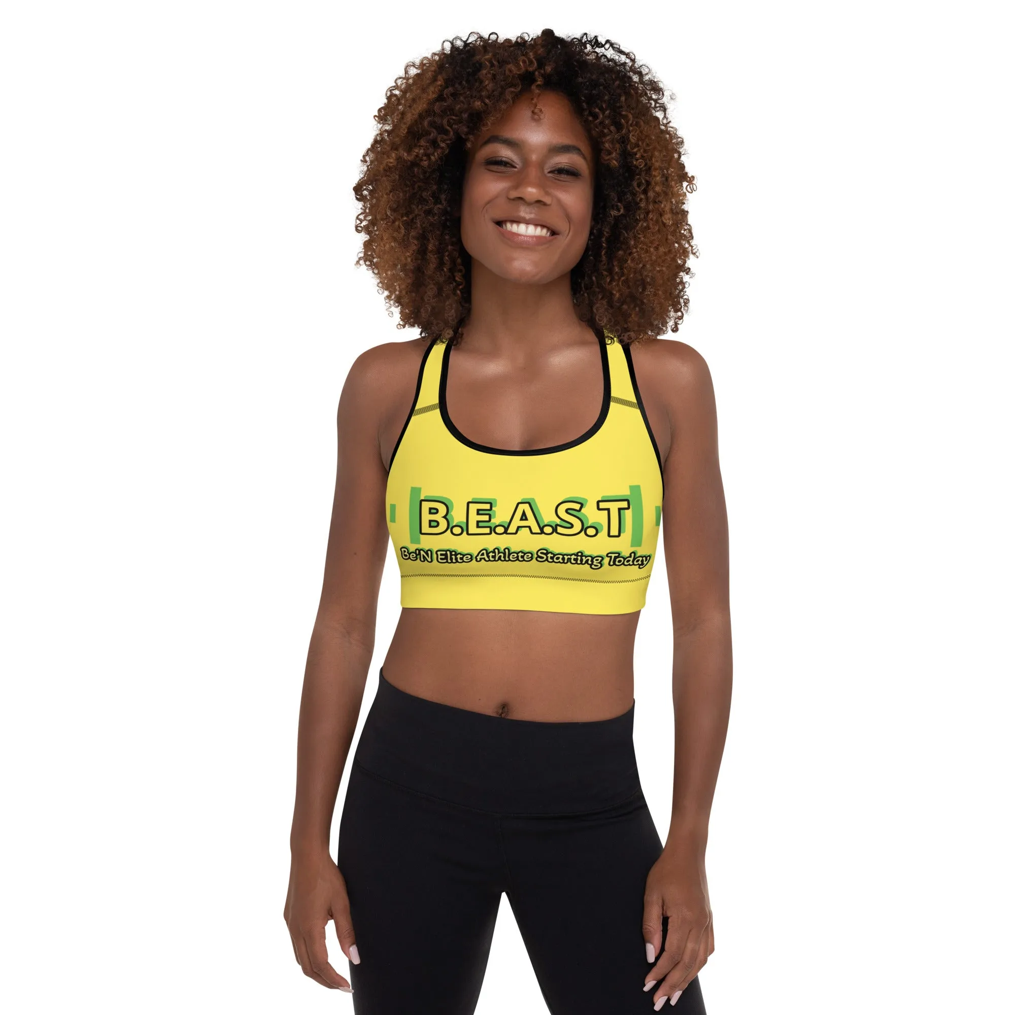 B.E.A.S.T print Padded Sports Bra