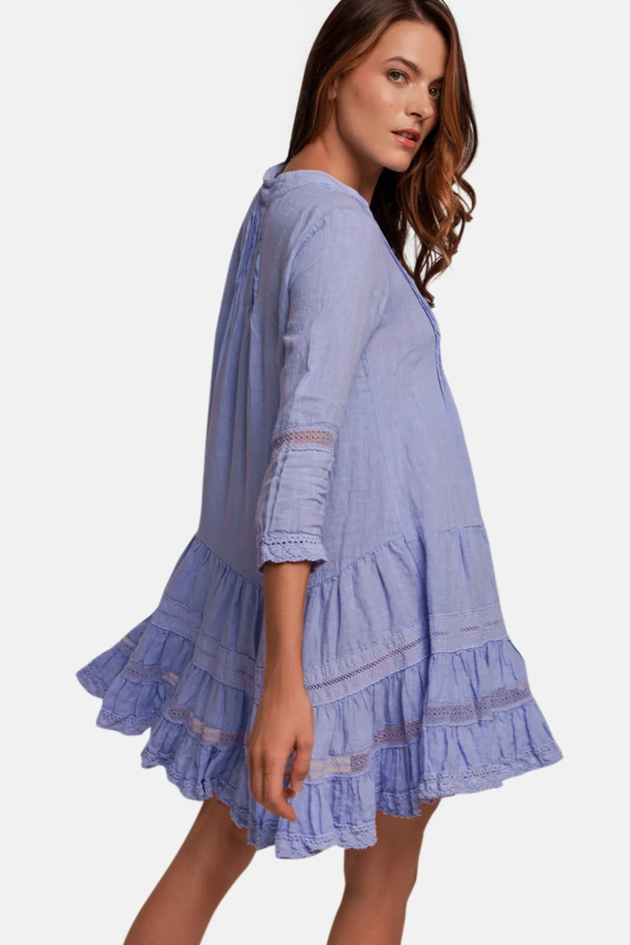 Bella Ciao Linen Dress Lavender