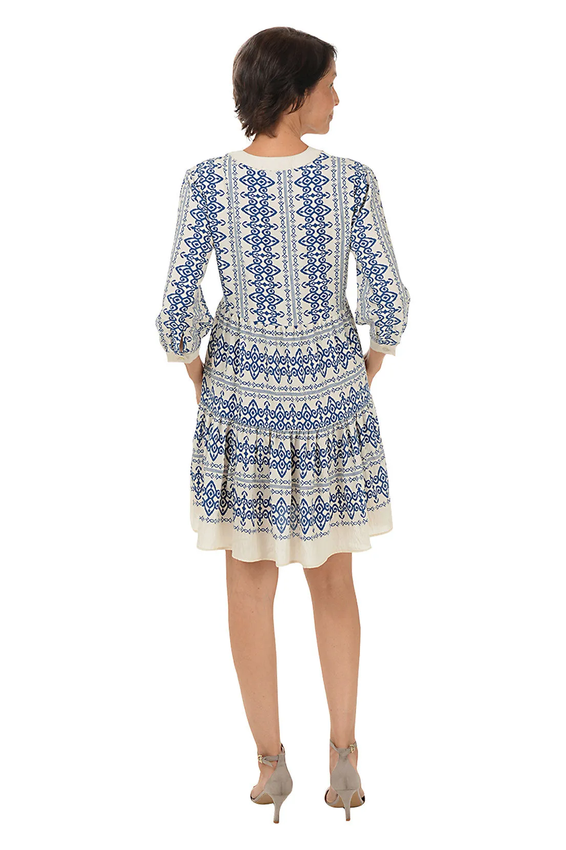 Bohemian 3/4 Sleeve Tiered Dress