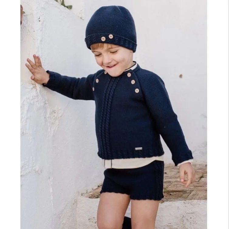 Boys Navy Knit Set