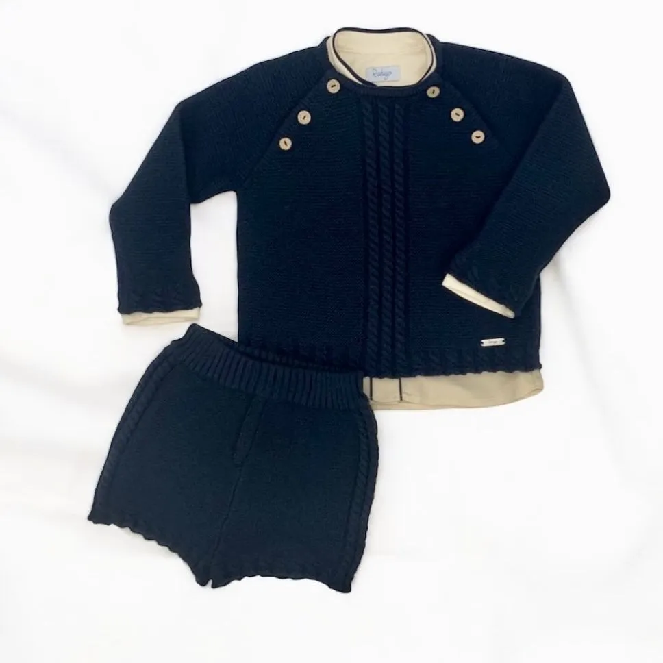 Boys Navy Knit Set