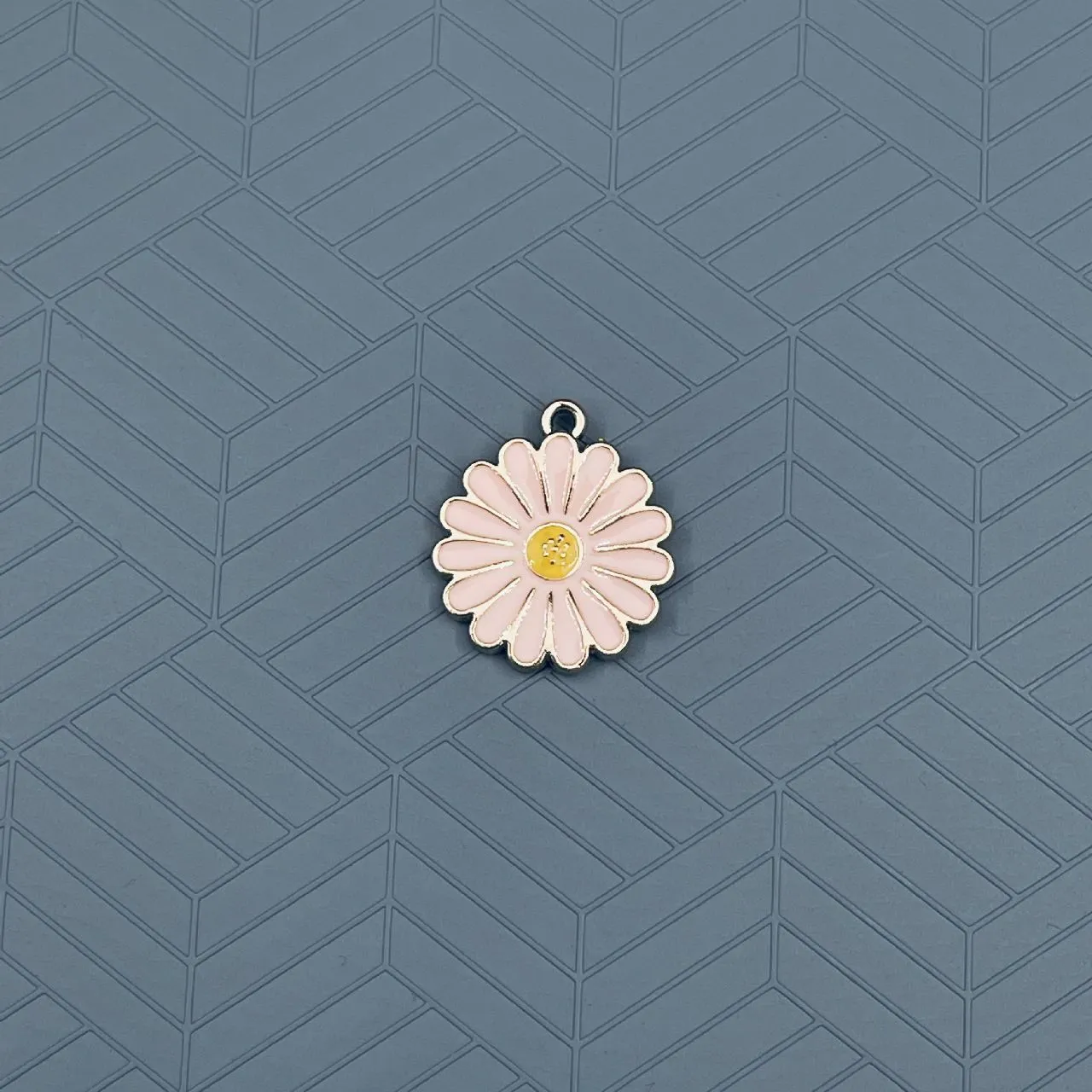 Brass Enamel White Yellow Gold Daisy Flower Pendant Combo Pack Of 6 For Women