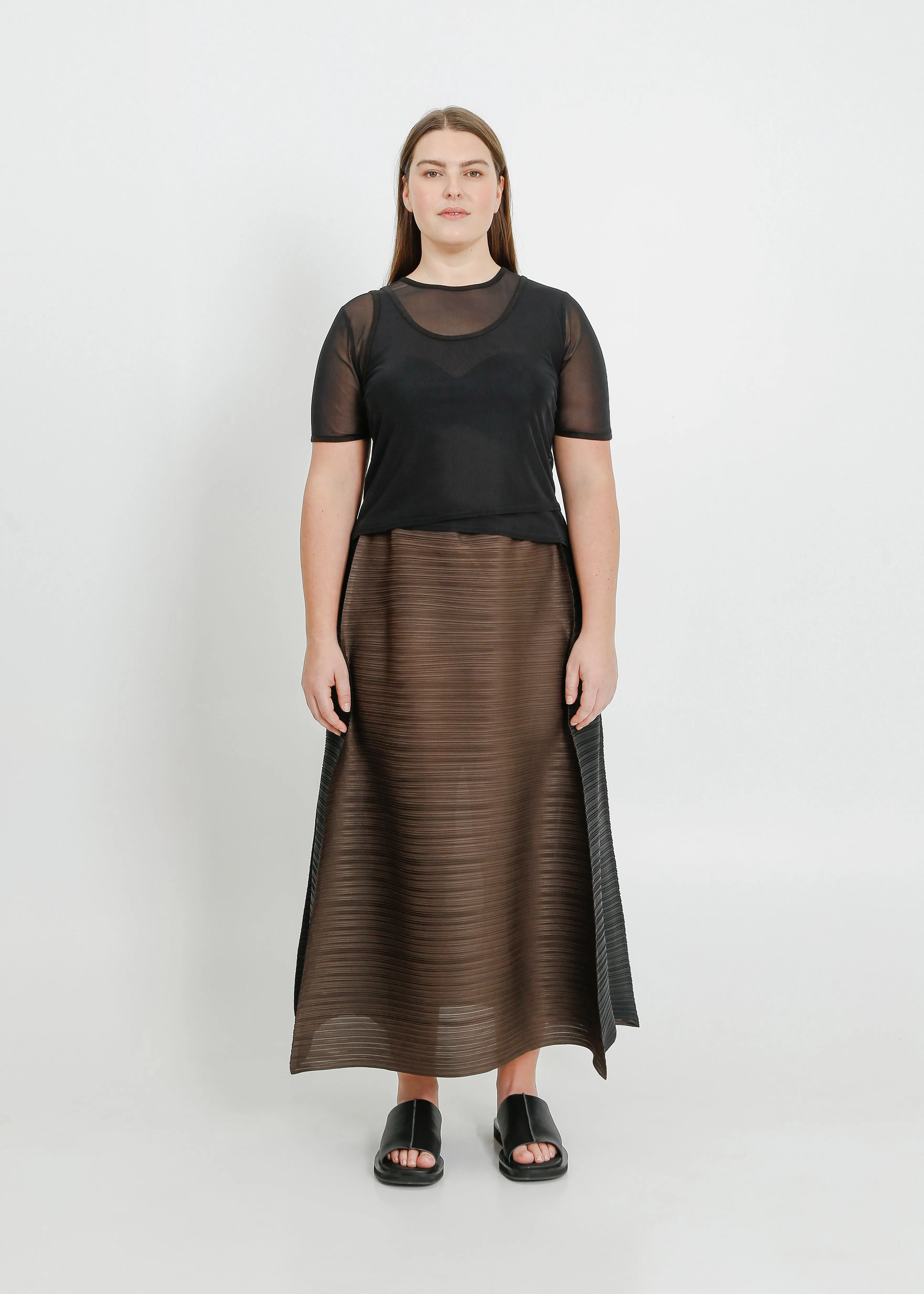 BRISTOL SKIRT  / CHOCOLATE-BLACK