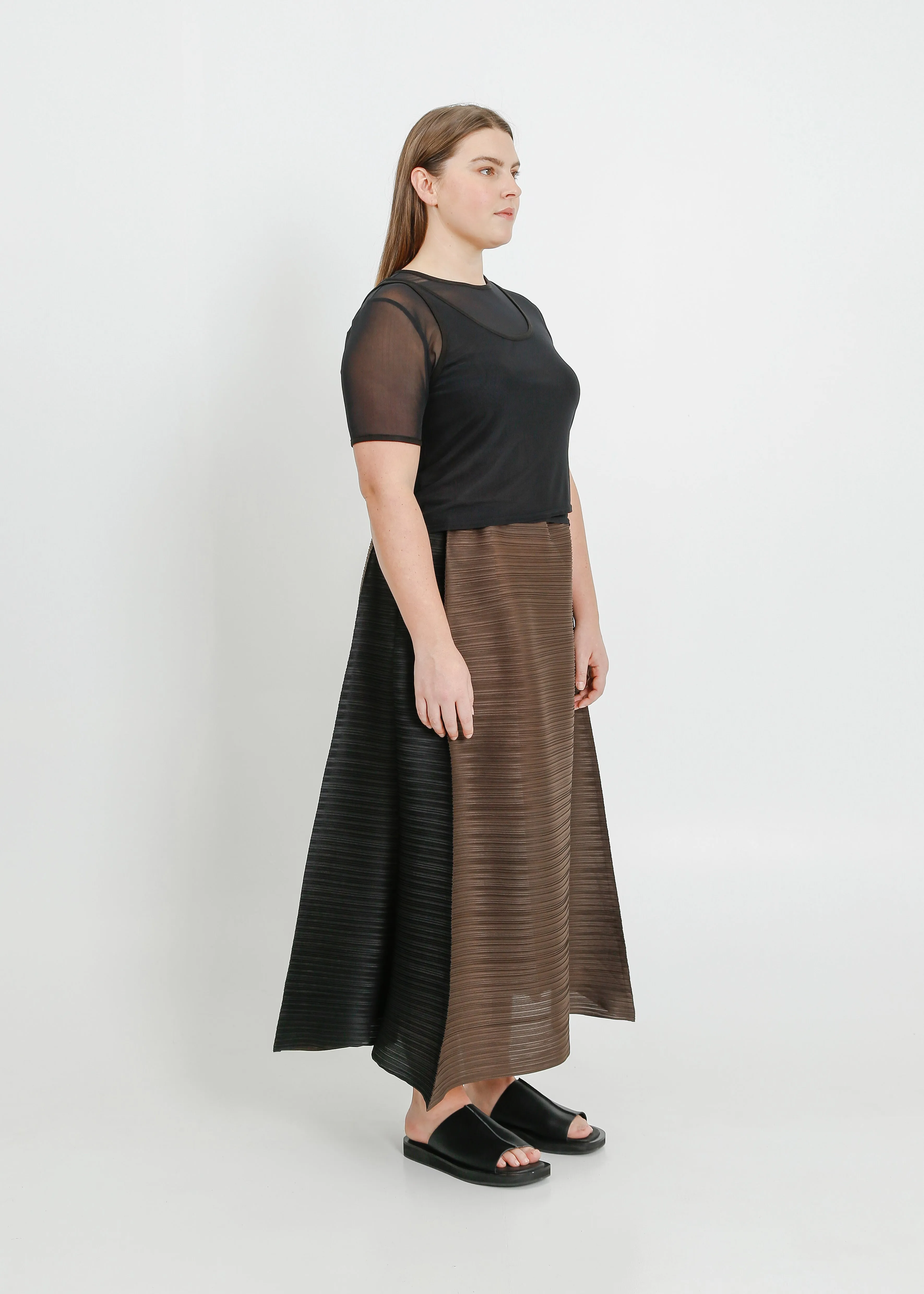 BRISTOL SKIRT  / CHOCOLATE-BLACK