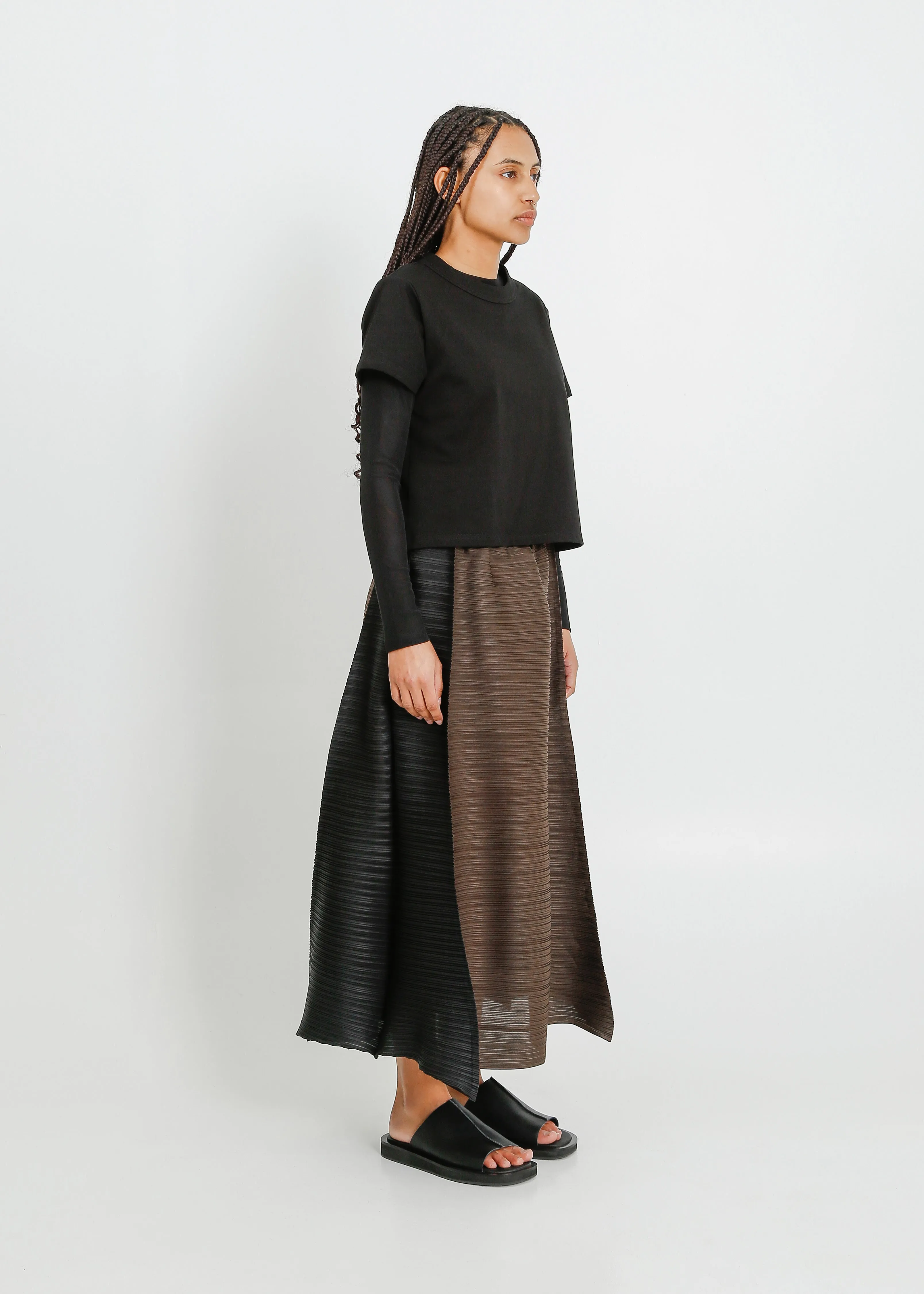 BRISTOL SKIRT  / CHOCOLATE-BLACK