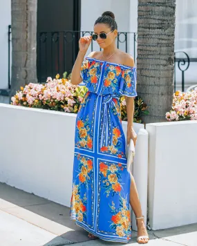 By Chance Floral Off The Shoulder Slit Maxi Dress