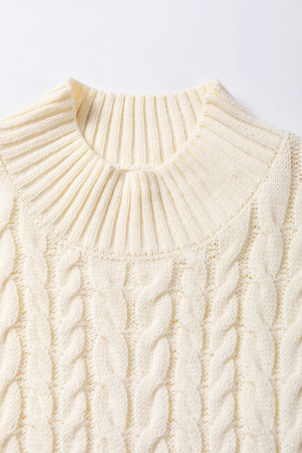 Cable Knit High Neck Sweater Vest