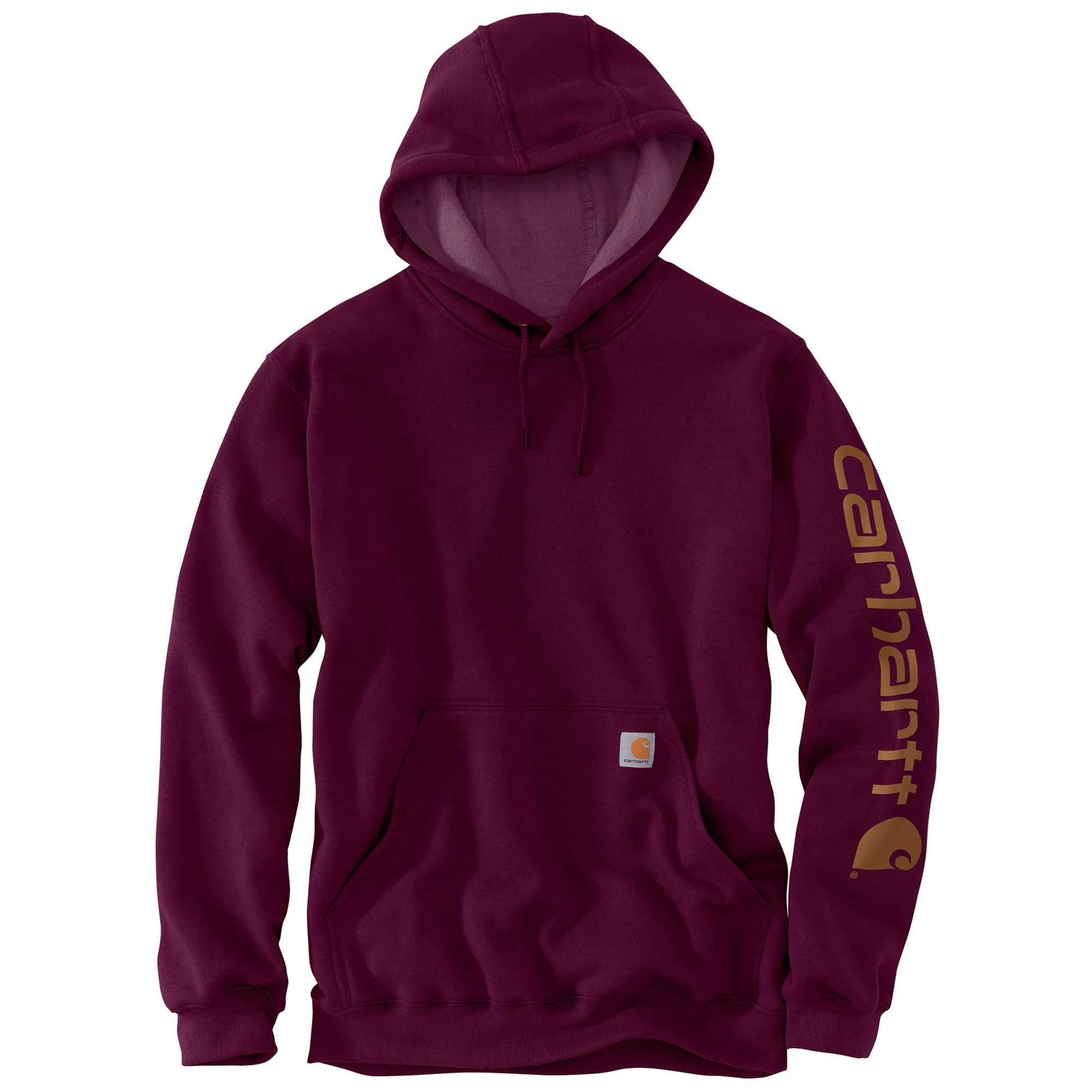 Carhartt Men's Signature Logo Hooded Pullover Sweatshirt_Port