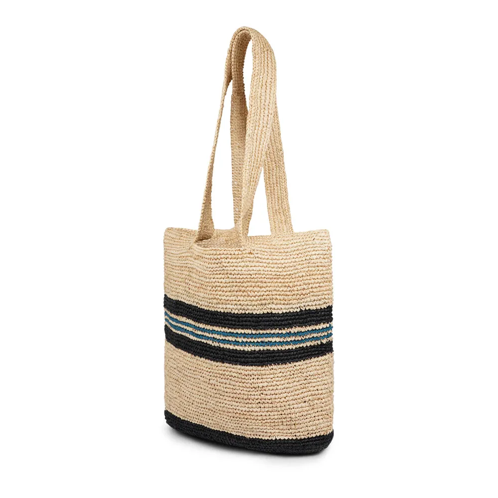 Cavallo Medium - Crochet raffia tote with shoulder handles