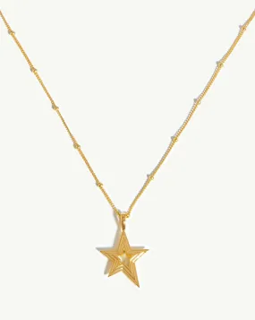 Celestial Star Ridge Pendant Necklace | 18k Gold Vermeil