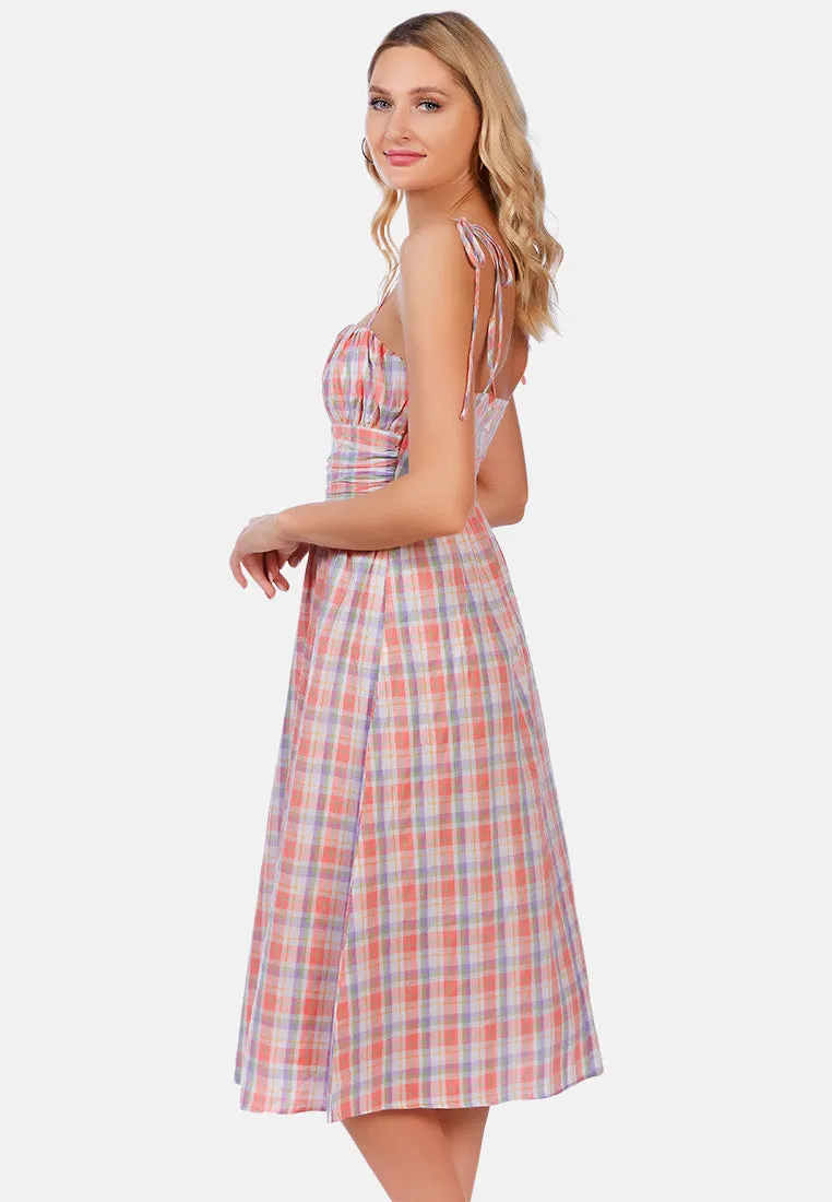 Checkered Midi Dress Slip Dress By Ruw