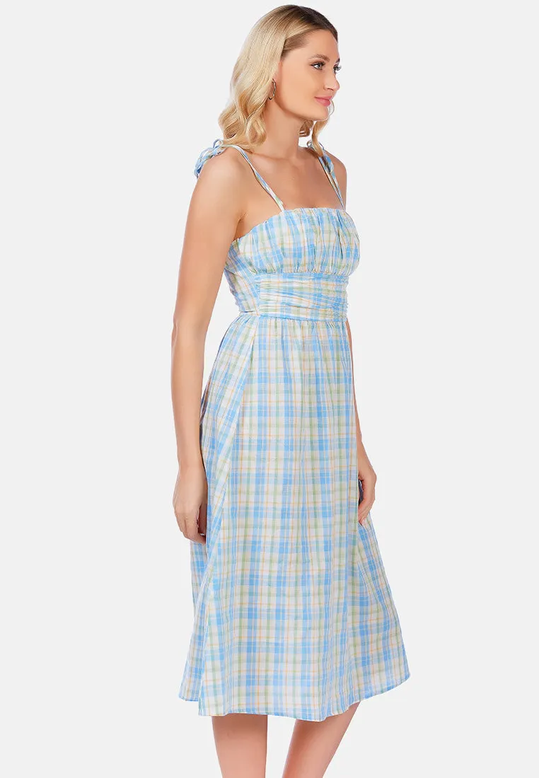 Checkered Midi Dress Slip Dress By Ruw