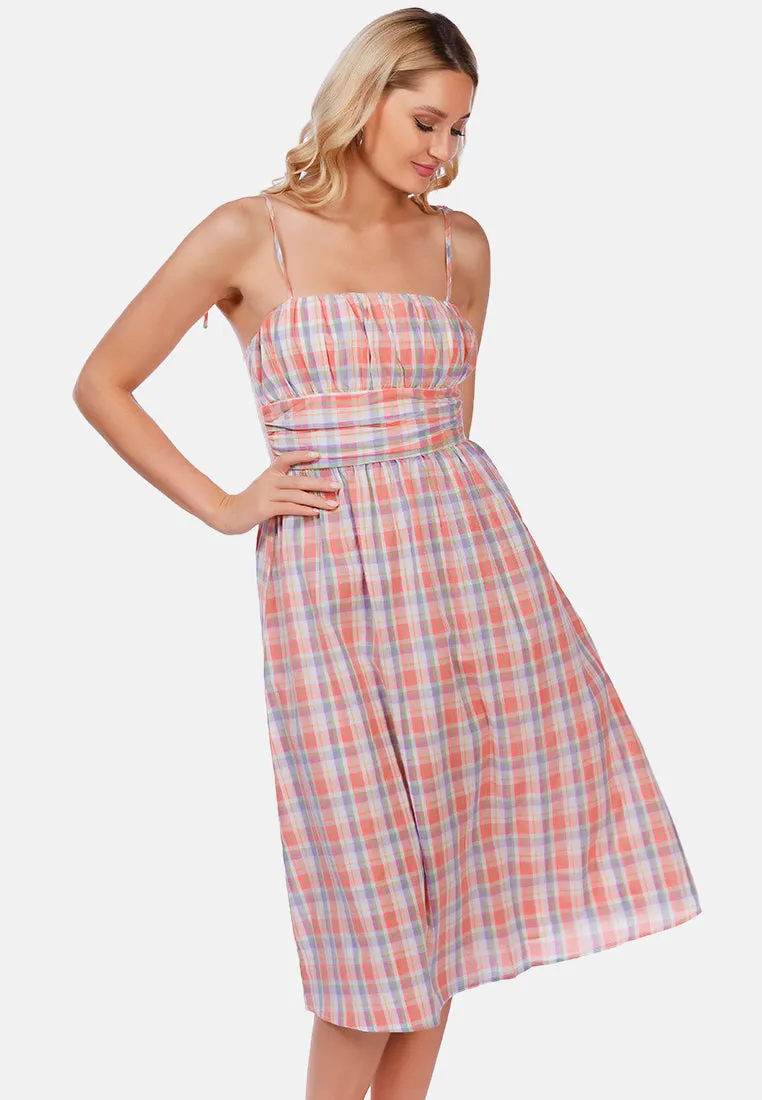 Checkered Midi Dress Slip Dress By Ruw