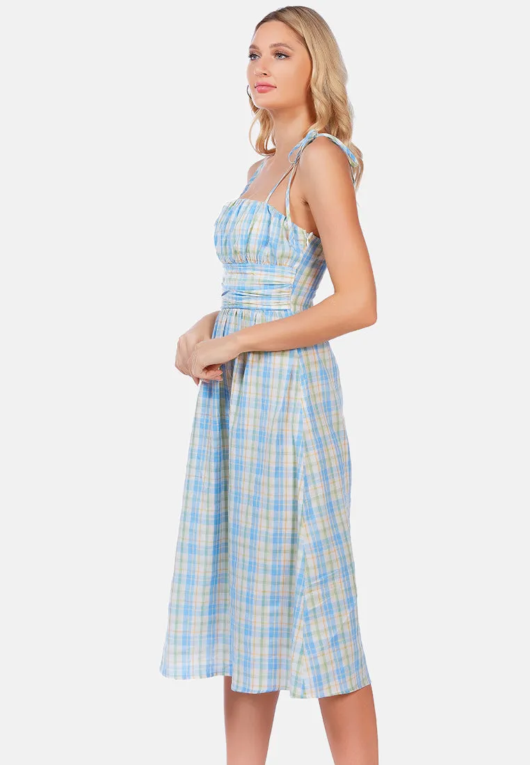 Checkered Midi Dress Slip Dress By Ruw