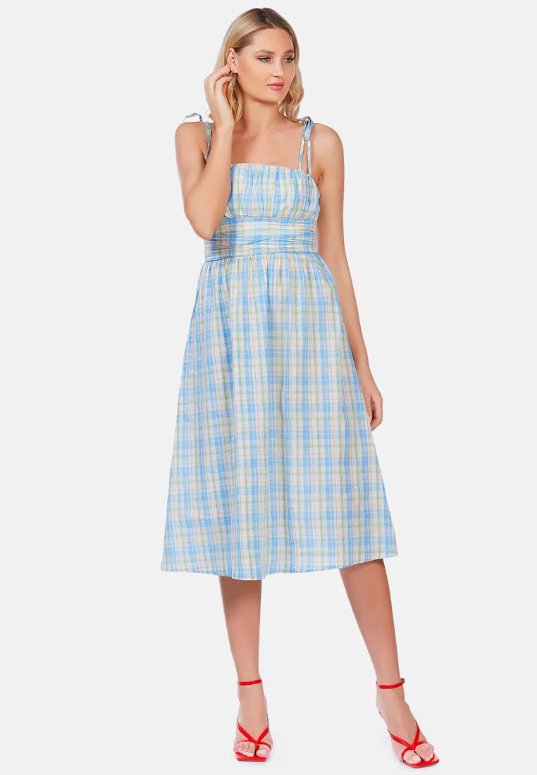 Checkered Midi Dress Slip Dress By Ruw