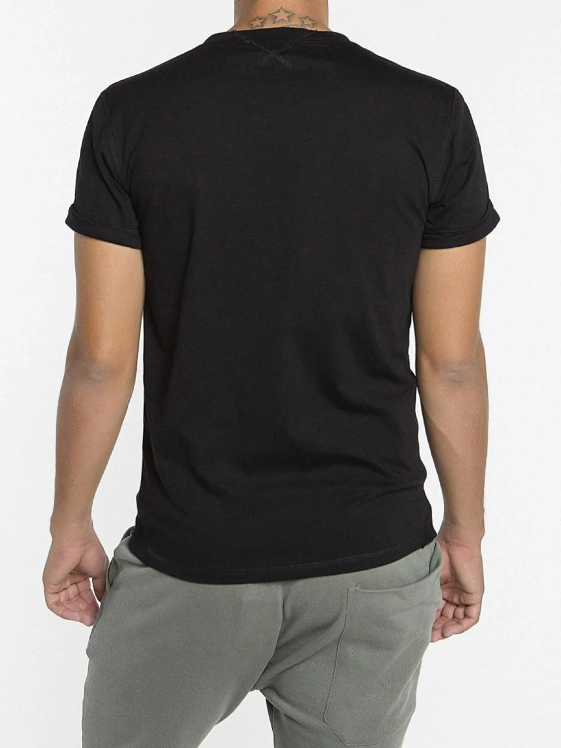 Crew Neck Ribbed T-Shirt Black