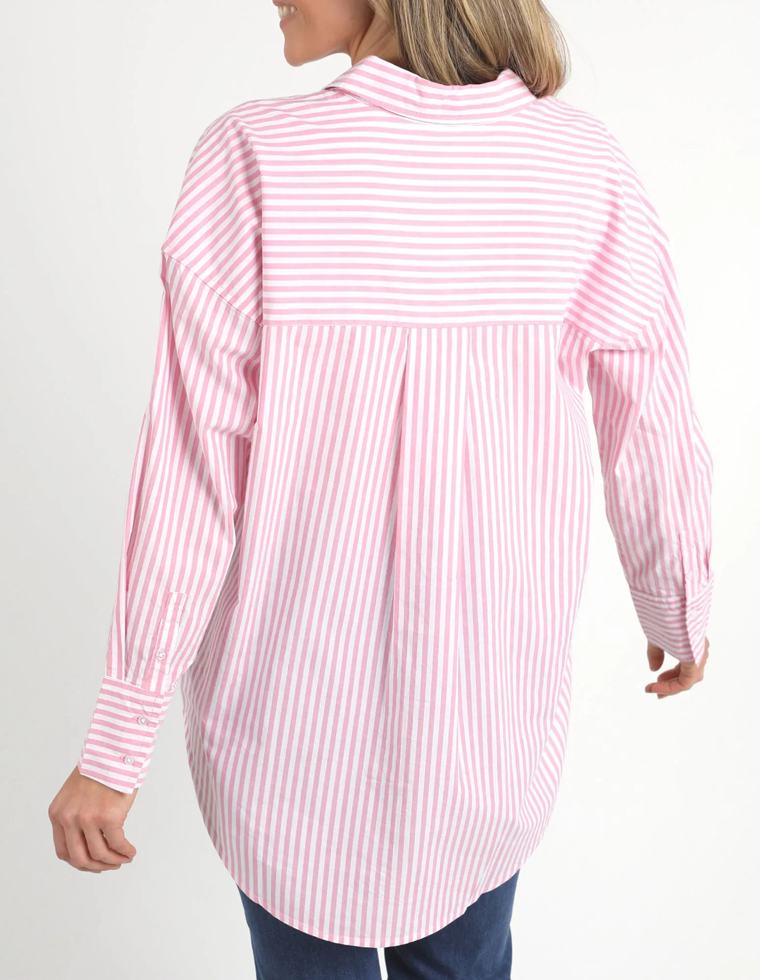 Delia Stripe Shirt Pink/White Stripe