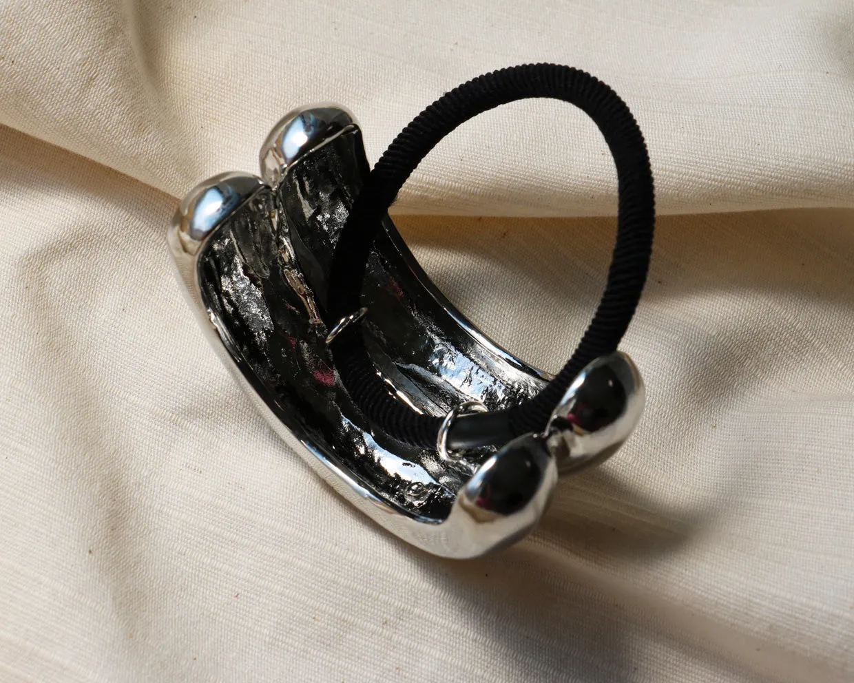 Double Silver Metal Ring Pony