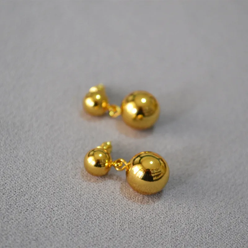 Dual Golden Ball Earrings