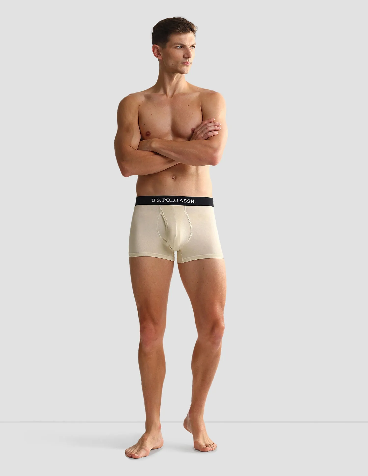 Elastic Waistband Ribbed Solid OET011 Trunks - Pack Of 2