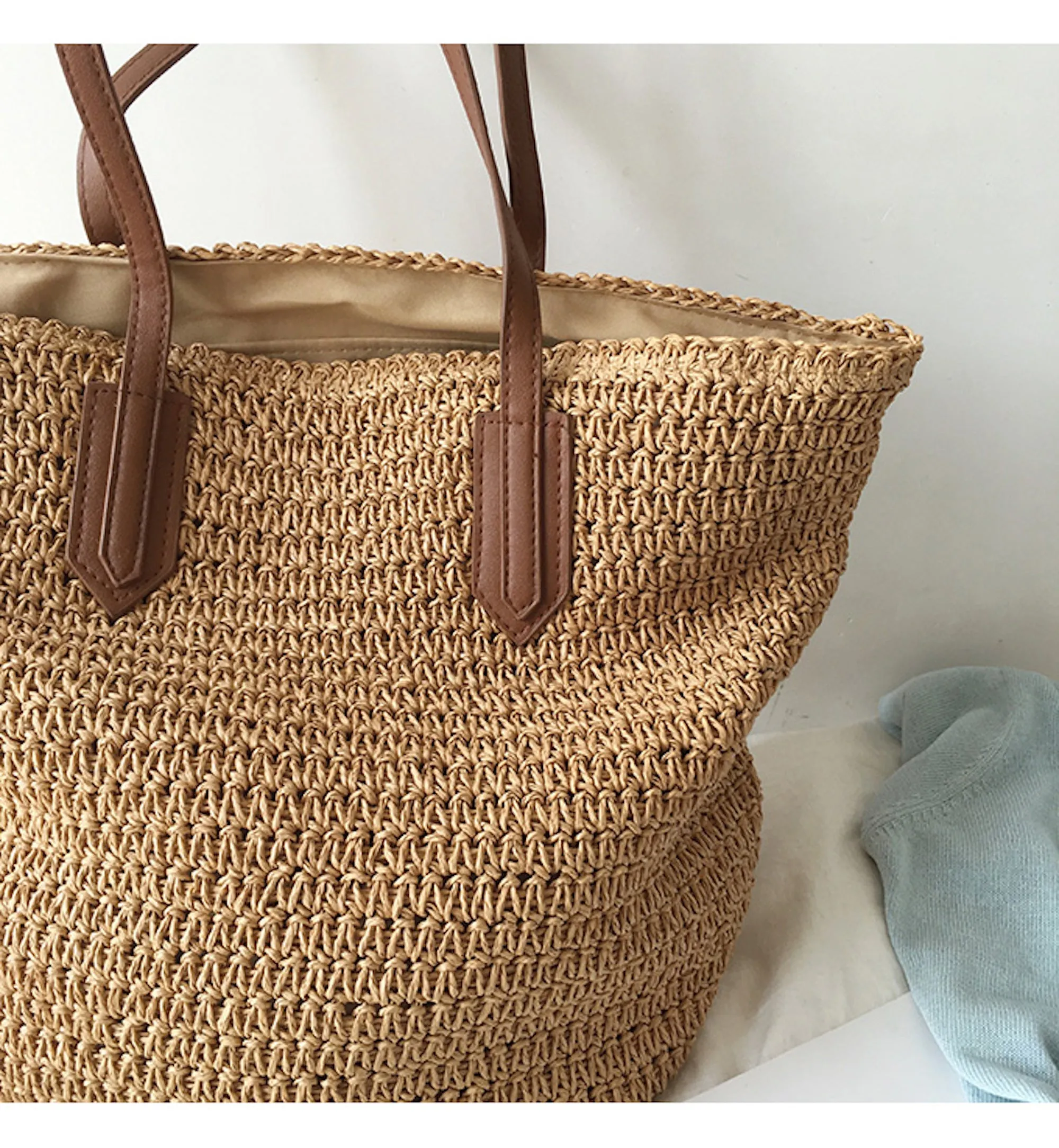 Elena Handbags Retro Straw Woven Tote Bag