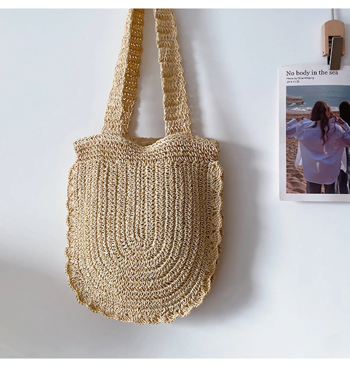 Elena Handbags Straw Woven Shoulder Bag