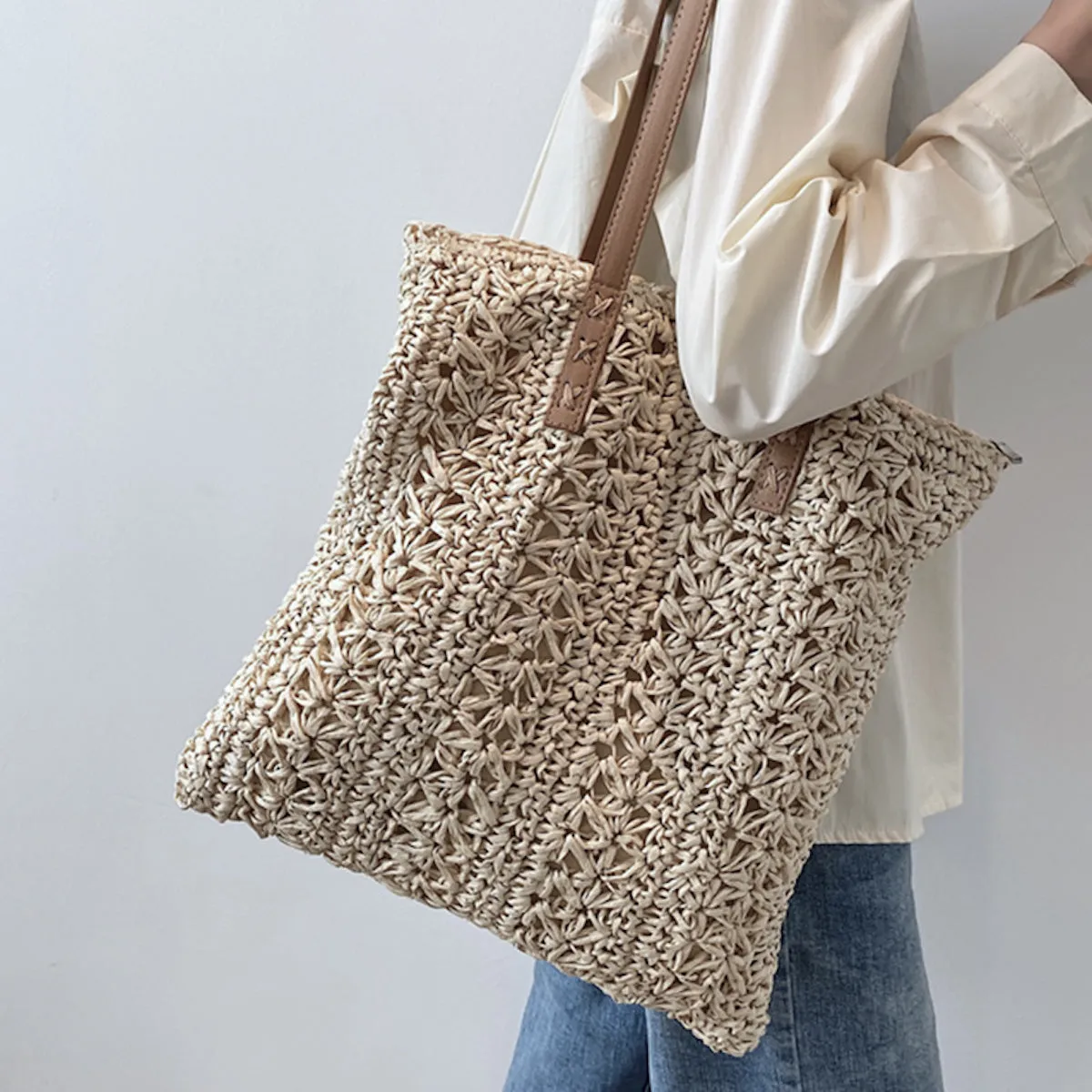 Elena Handbags Straw Woven Summer Fashion Bag