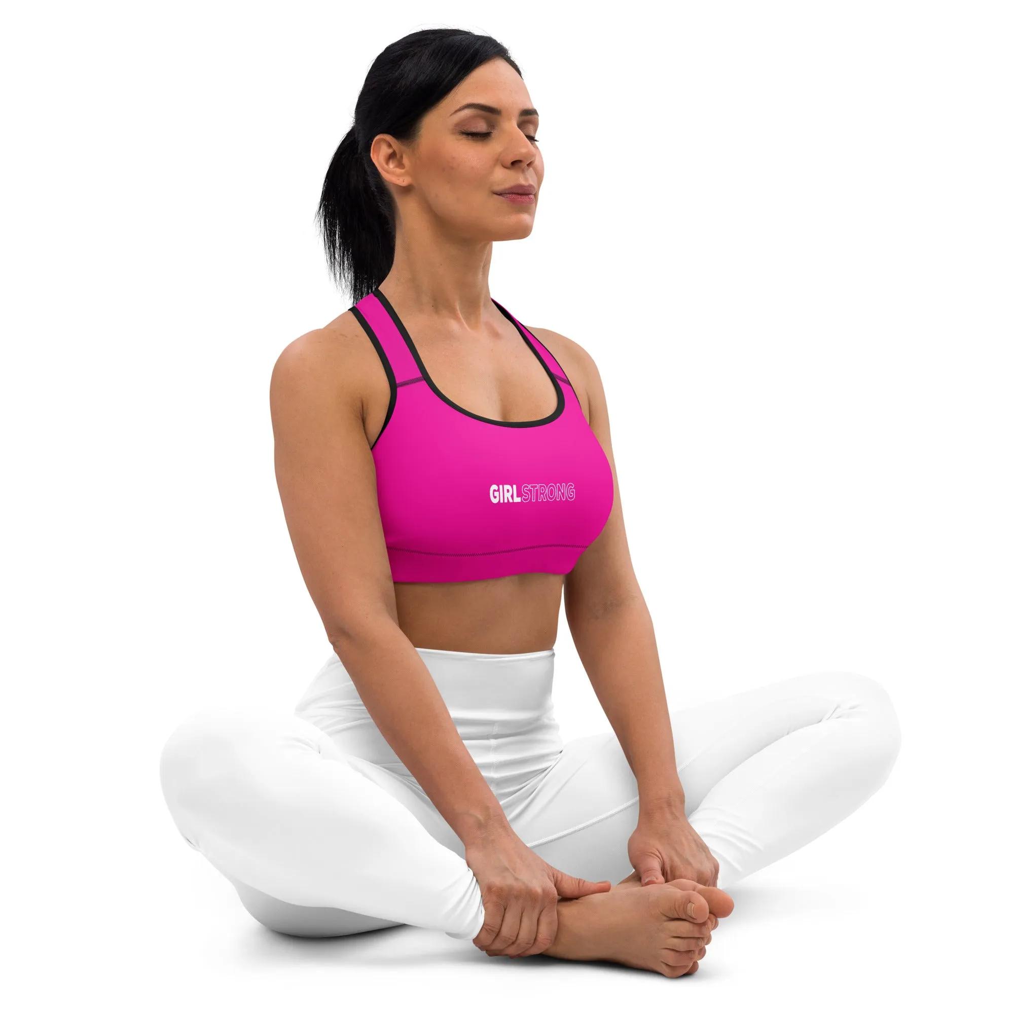 ELEVATED ESSENTIALS, THE PERFECT PADDED SPORTS BRA POWER PINK