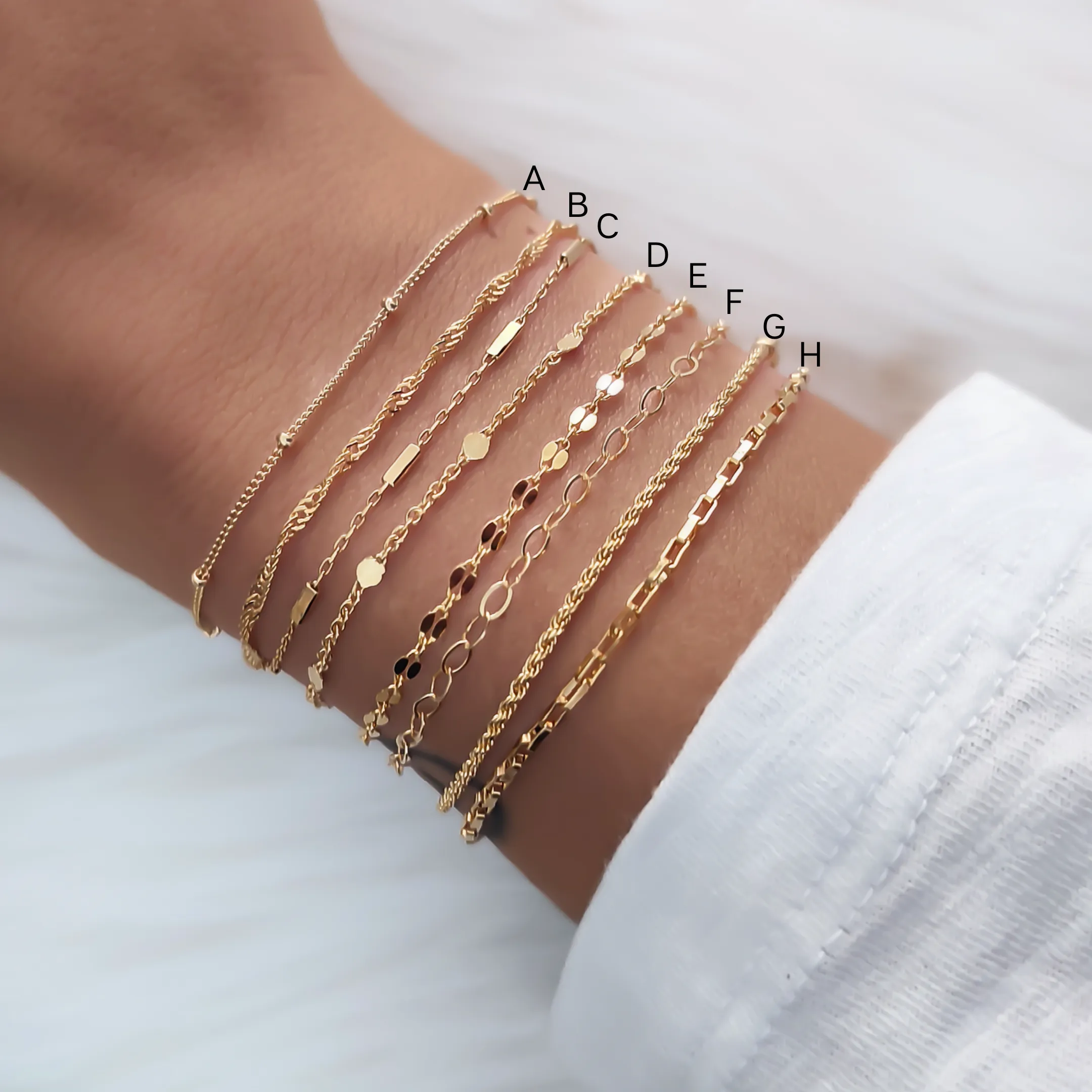 Gold Bracelets For Woman, Dainty Gold Bracelet, Chain Bracelet, Simple Jewelry, Gift For Her, Stacking Bracelets, Tarnish Resistant Bracelet