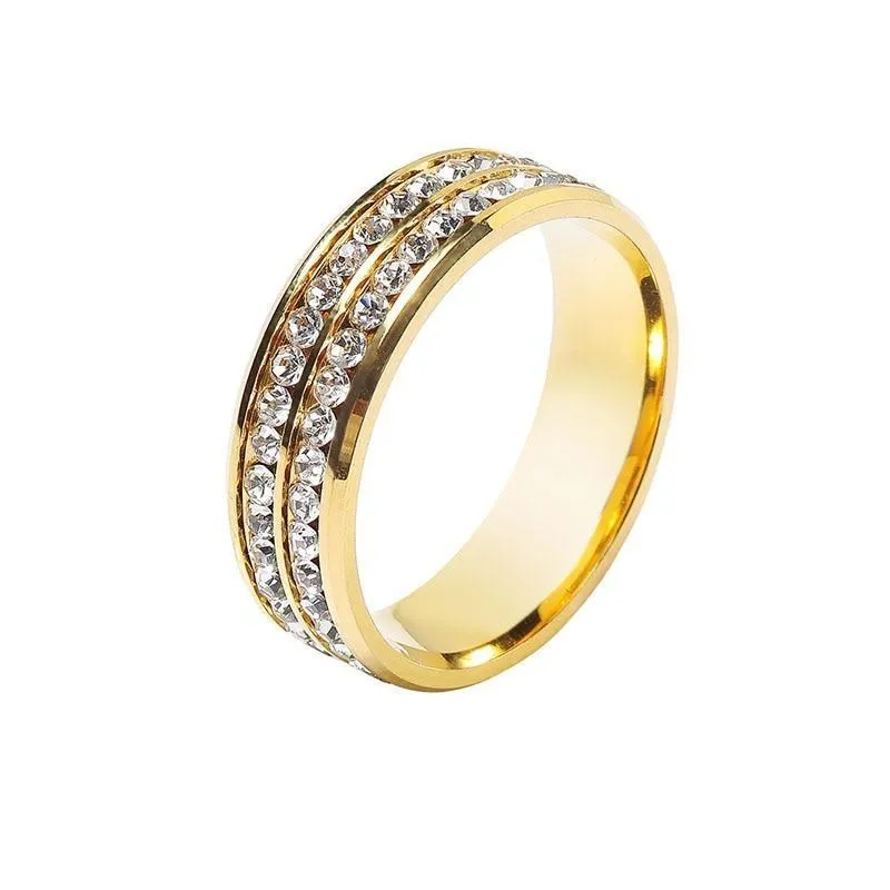 Gold-Tone Crystal Tie Ring