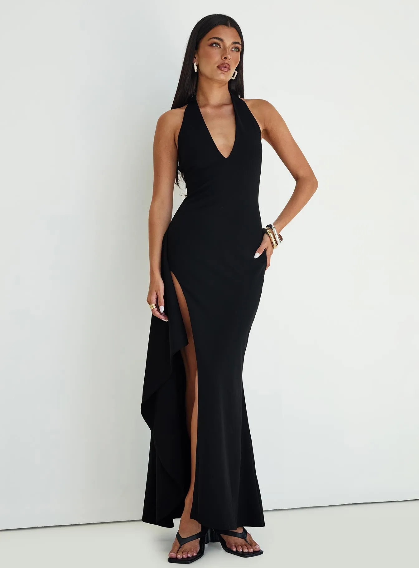 Guisefene Halter Maxi Dress Black