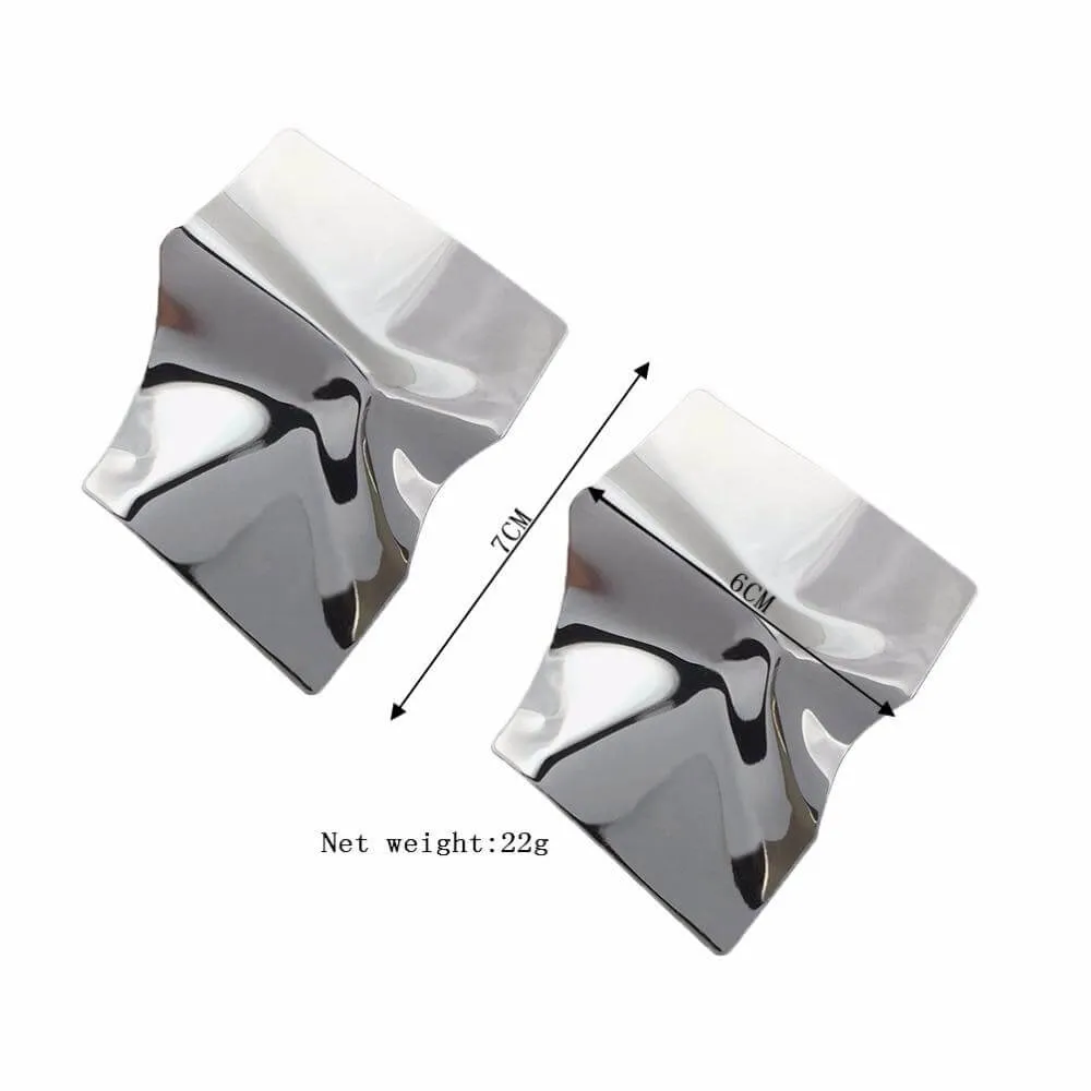 Irregular Metal Statement Stud Earrings