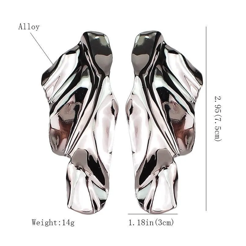 Irregular Metal Statement Stud Earrings