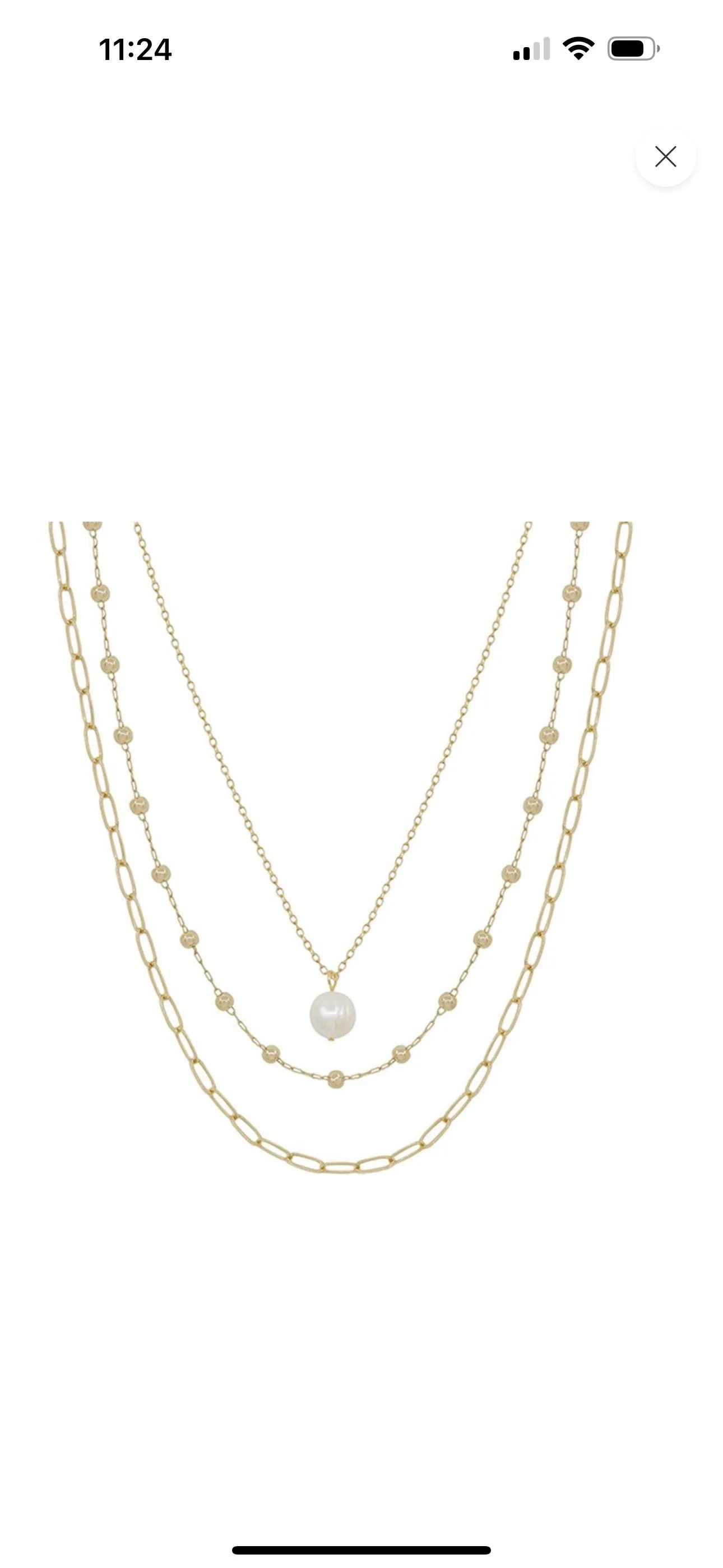 Isla 3 Layer Necklace pearl