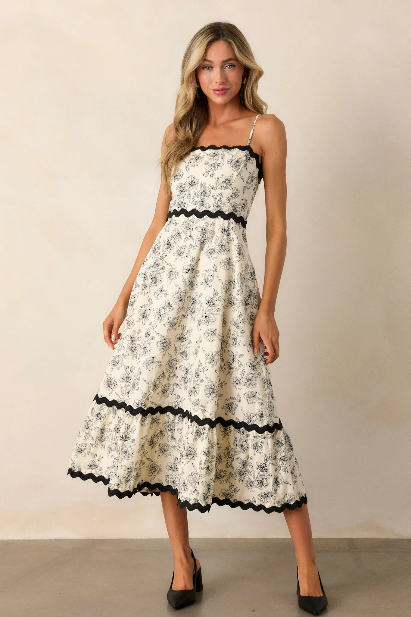 Ivy Illusions 100% Cotton Ivory Floral Print Maxi Dress