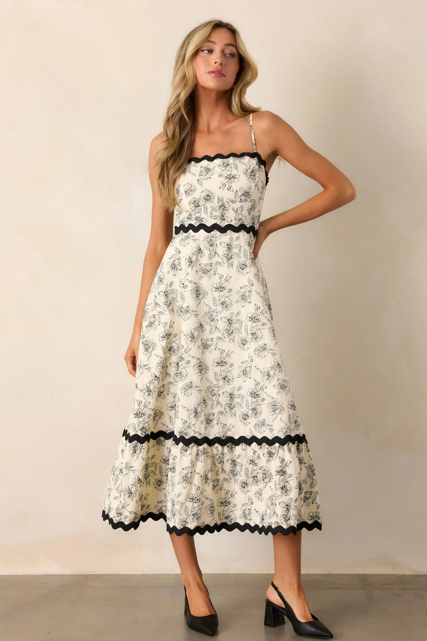 Ivy Illusions 100% Cotton Ivory Floral Print Maxi Dress