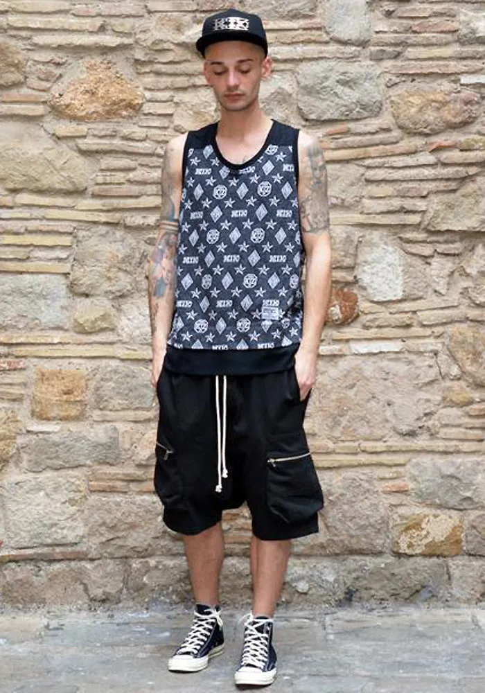 KTZ COTTON JACQUARD MONOGRAM VEST BLACK