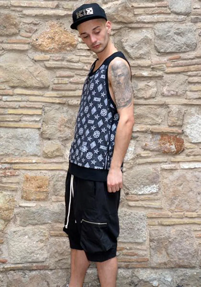 KTZ COTTON JACQUARD MONOGRAM VEST BLACK